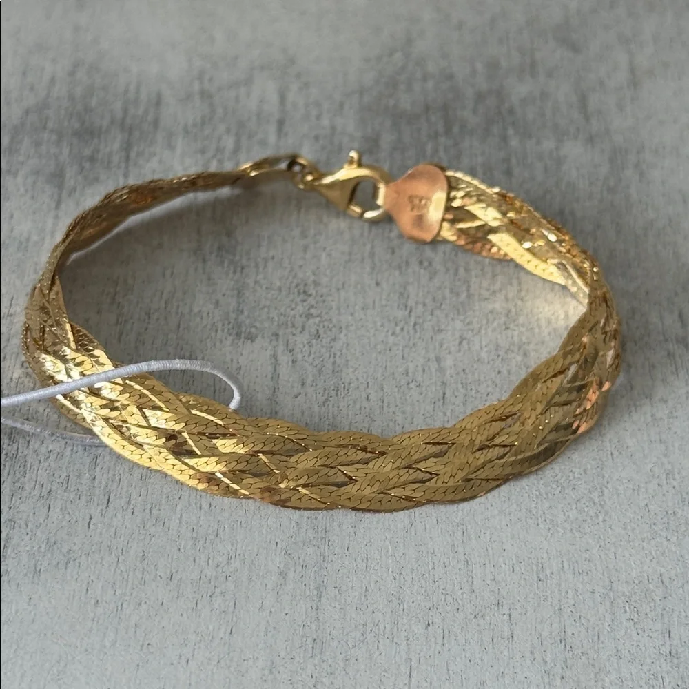 Mia Fiore Gold Plated 925 Sterling Silver Dyadema Braided Flat Bracelet